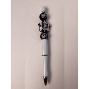 Fashion Beaded Ballpoint Pen in White and Black